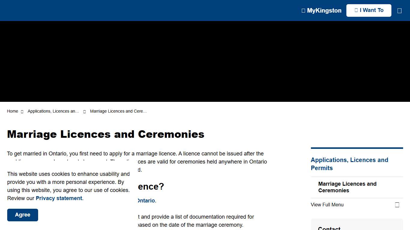 Marriage Licences and Ceremonies City of Kingston