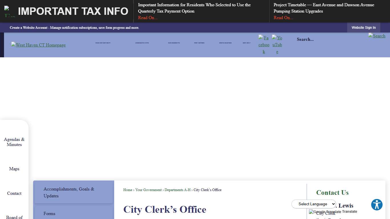 City Clerk’s Office West Haven, CT